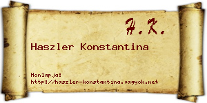 Haszler Konstantina névjegykártya